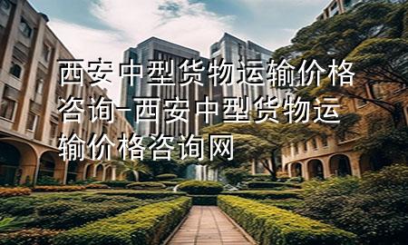 西安中型货物运输价格咨询-西安中型货物运输价格咨询网