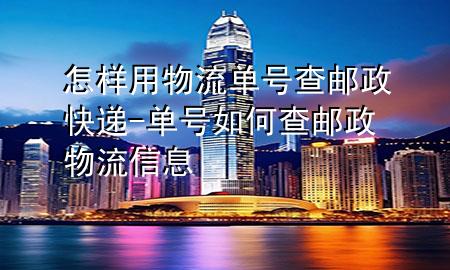 怎样用物流单号查邮政快递-单号如何查邮政物流信息