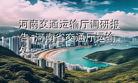 河南交通运输厅调研报告-河南省交通厅运输处