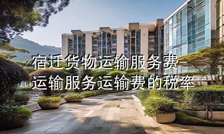 宿迁货物运输服务费-运输服务运输费的税率