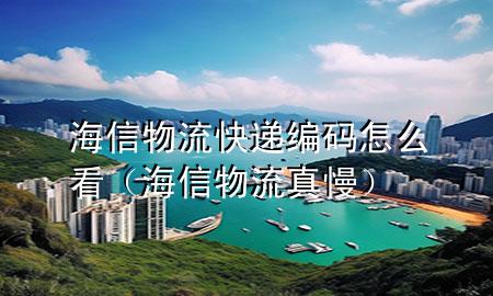 海信物流 快递编码怎么看(海信物流真慢)