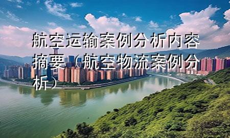 航空运输案例分析内容摘要（航空物流案例分析）