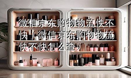 微信京东购物物流快不快(微信京东购物物流快不快怎么查)