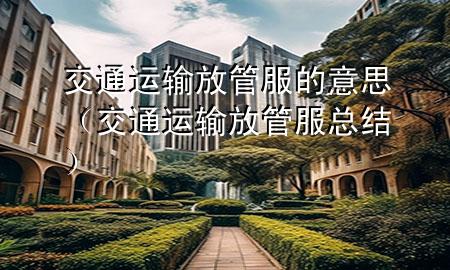 交通运输放管服的意思（交通运输放管服总结）