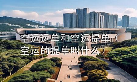 空运运单和空运提单(空运的提单叫什么)