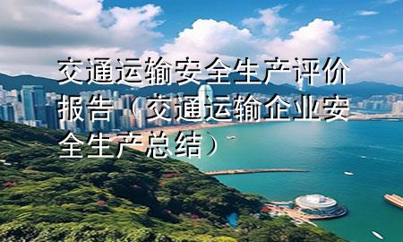 交通运输安全生产评价报告(交通运输企业安全生产总结)