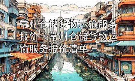 常州仓储货物运输服务报价（常州仓储货物运输服务报价清单）