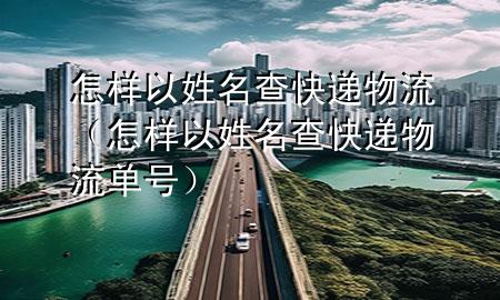 怎样以姓名查快递物流(怎样以姓名查快递物流单号)