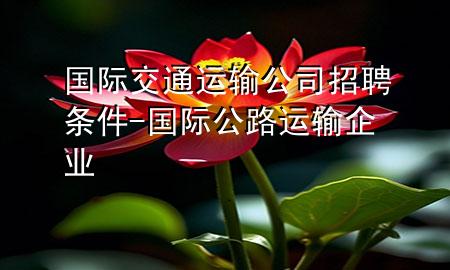 国际交通运输公司招聘条件-国际公路运输企业
