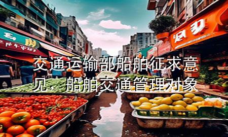 交通运输部船舶征求意见,船舶交通管理对象