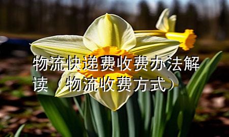 物流快递费收费办法解读(物流收费方式)