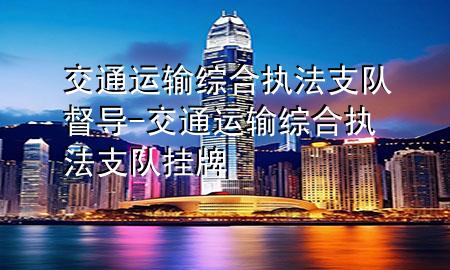 交通运输综合执法支队督导-交通运输综合执法支队挂牌
