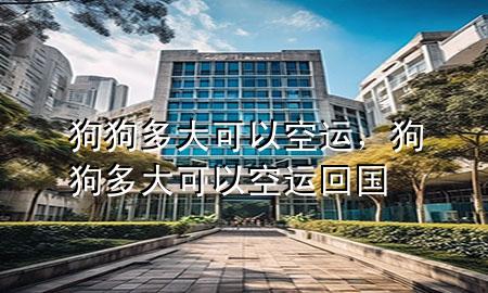 狗狗多大可以空运,狗狗多大可以空运回国