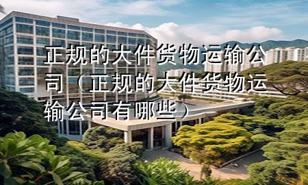 正规的大件货物运输公司(正规的大件货物运输公司有哪些)