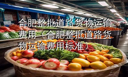 合肥整批道路货物运输费用(合肥整批道路货物运输费用标准)