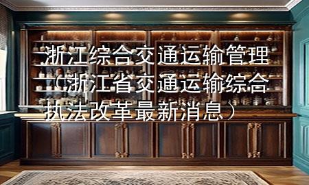 浙江综合交通运输管理(浙江省交通运输综合执法改革最新消息)