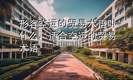 形容空运的贸易术语叫什么,适合空运的贸易术语
