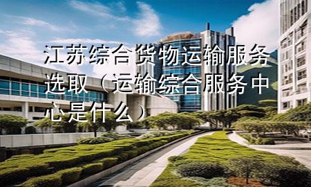 江苏综合货物运输服务选取(运输综合服务中心是什么)
