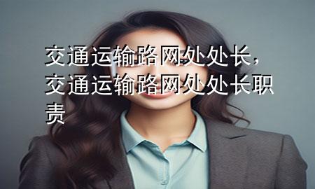 交通运输路网处处长,交通运输路网处处长职责