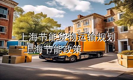 上海节能货物运输规划-上海节能政策