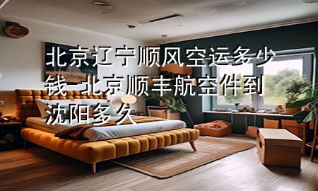 北京辽宁顺风空运多少钱-北京顺丰航空件到沈阳多久