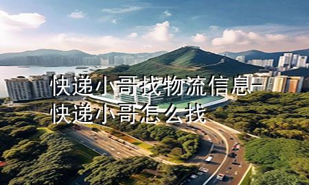 快递小哥找物流信息-快递小哥怎么找