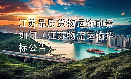 江苏品质货物运输前景如何(江苏物流运输招标公告)
