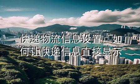 快递物流信息设置,如何让快递信息直接显示