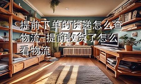 提前下单的快递怎么查物流-提前收货了怎么看物流