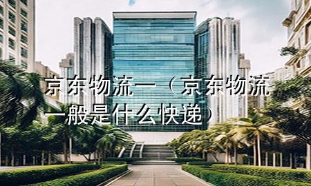 京东物流一(京东物流一般是什么快递)