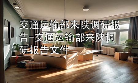 交通运输部来陕调研报告-交通运输部来陕调研报告文件