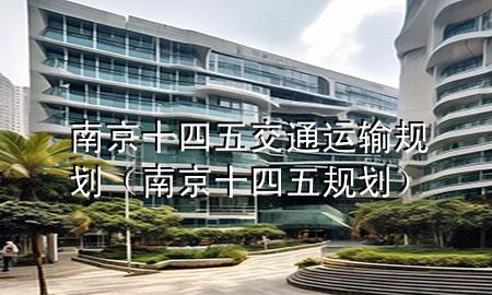南京十四五交通运输规划(南京 十四五规划)