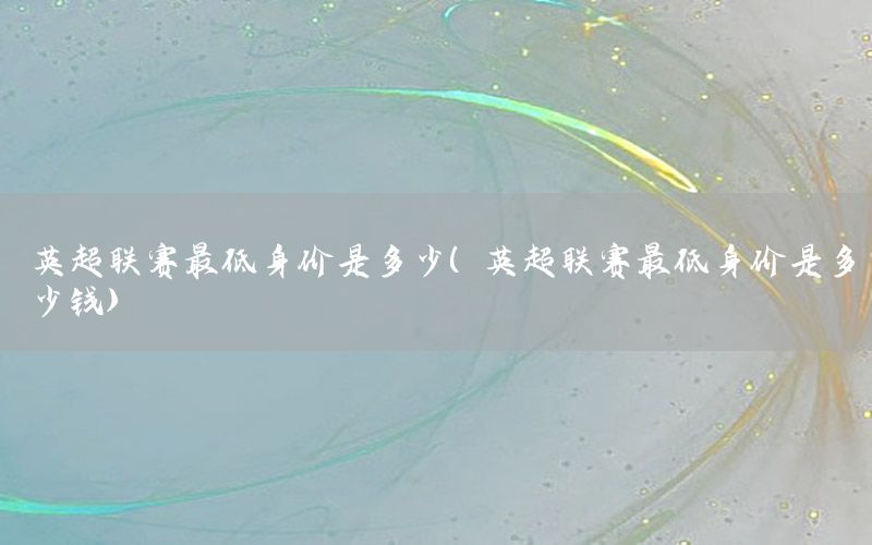 英超联赛最低身价是多少（英超联赛最低身价是多少钱）