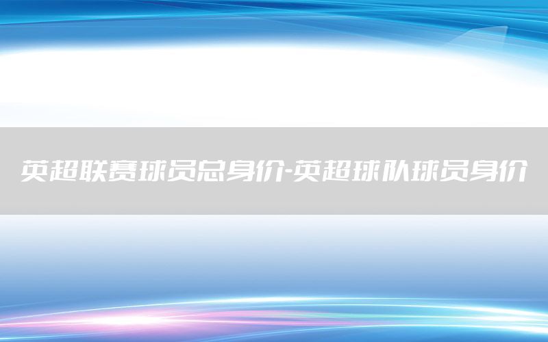 英超联赛球员总身价-英超球队球员身价