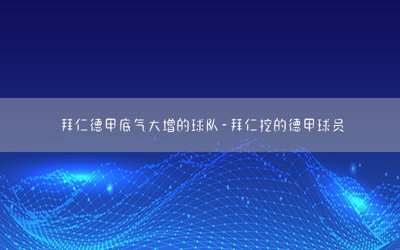 拜仁德甲底气大增的球队-拜仁挖的德甲球员