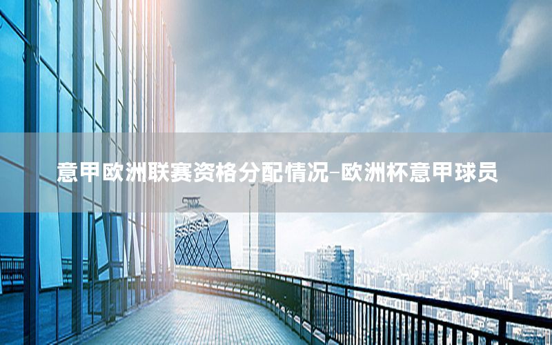意甲欧洲联赛资格分配情况-欧洲杯意甲球员