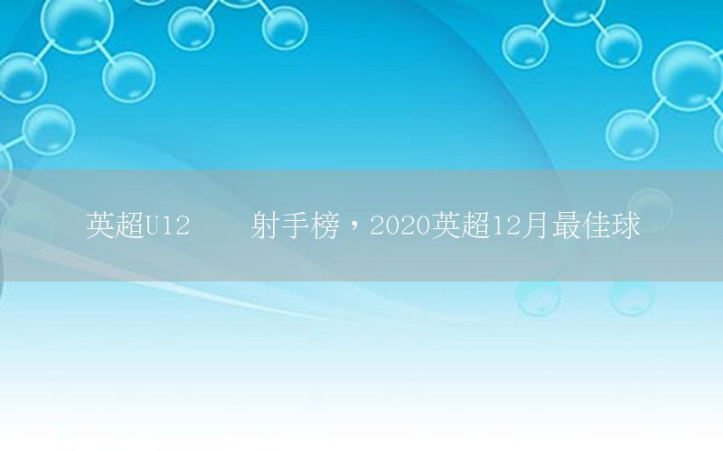 英超U12联赛射手榜，2020英超12月最佳球员