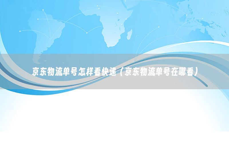 京东物流单号怎样看快递（京东物流单号在哪看）