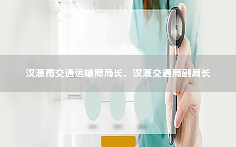 汉源市交通运输局局长，汉源交通局副局长