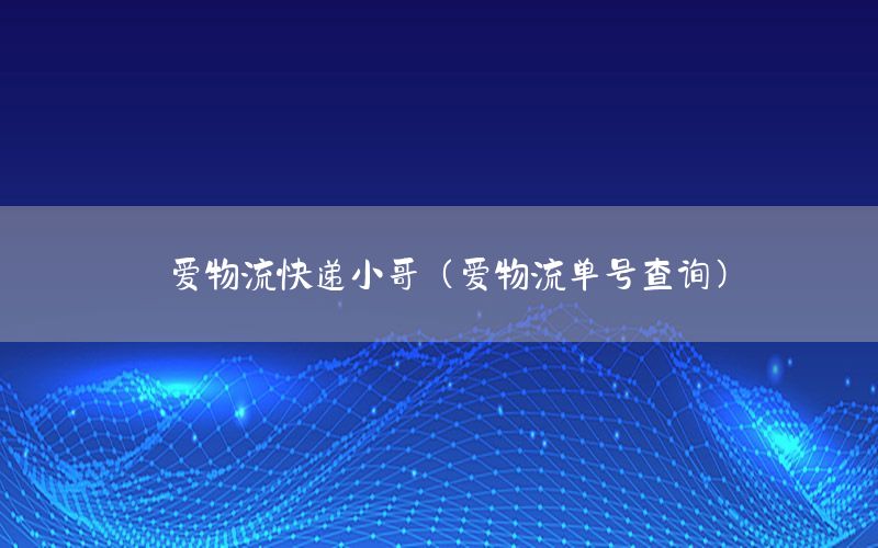 爱物流快递小哥（爱物流单号查询）