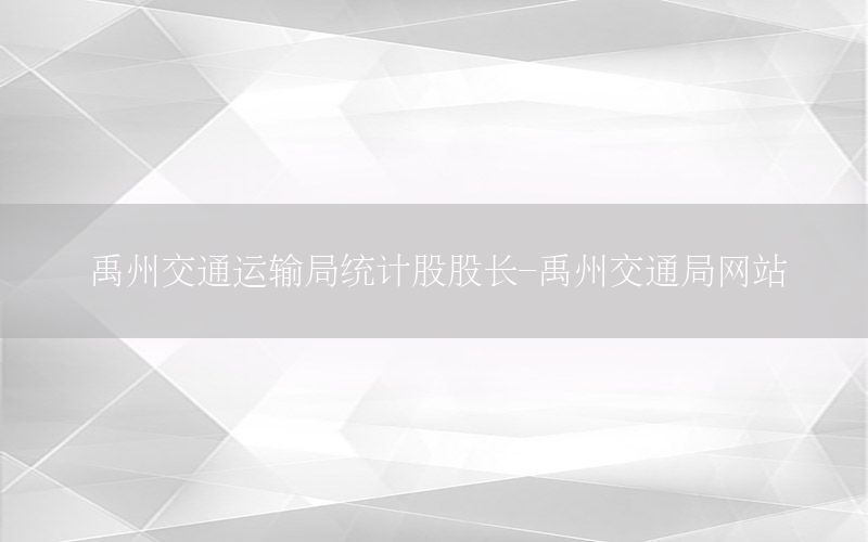 禹州交通运输局统计股股长-禹州交通局网站