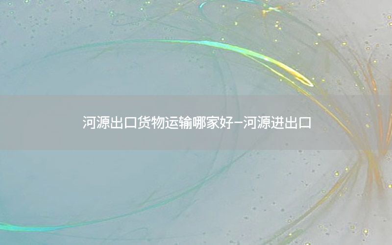 河源出口货物运输哪家好-河源进出口