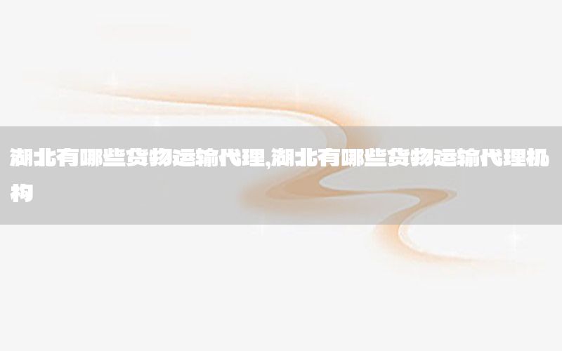 湖北有哪些货物运输代理，湖北有哪些货物运输代理机构