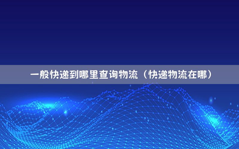 一般快递到哪里查询物流（快递物流在哪）