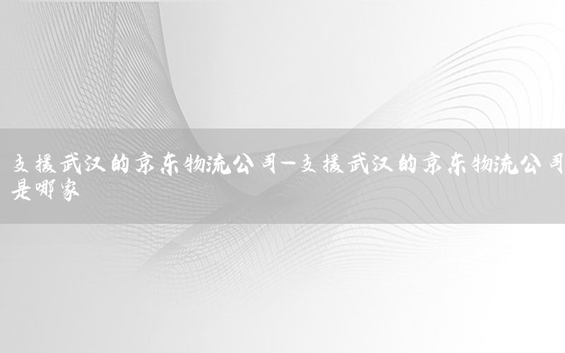 支援武汉的京东物流公司-支援武汉的京东物流公司是哪家