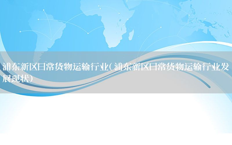浦东新区日常货物运输行业（浦东新区日常货物运输行业发展现状）