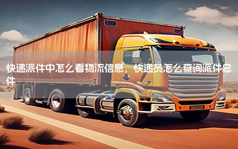 快递派件中怎么看物流信息，快递员怎么查询派件总件