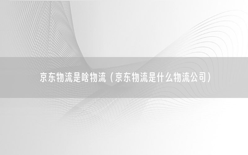 京东物流是啥物流（京东物流是什么物流公司）