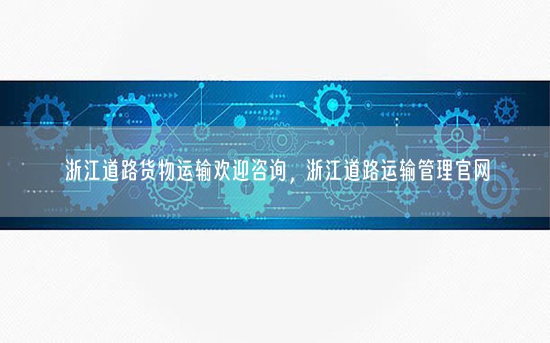 浙江道路货物运输欢迎咨询，浙江道路运输管理官网