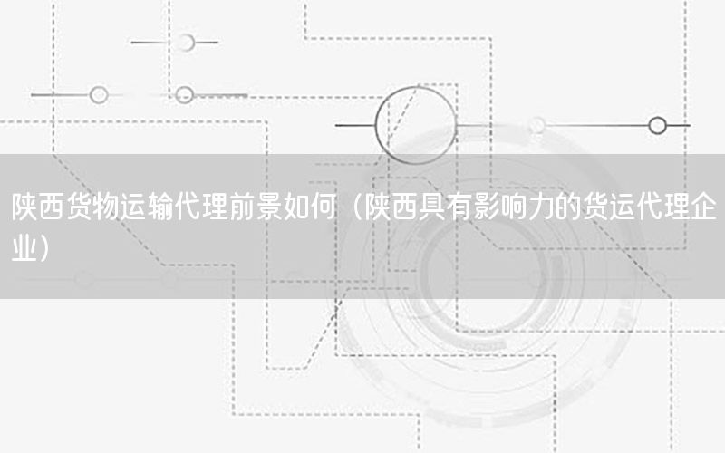 陕西货物运输代理前景如何（陕西具有影响力的货运代理企业）